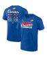 Men's Royal Kansas Jayhawks 2022 NCAA Men's Basketball National Champions Schedule T-shirt Синий, Средний - фото #2