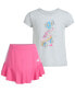Фото #5 товара Комплект одежды Adidas для девочек "Двухцветная футболка с графическим принтом и скорт"