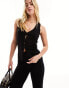 Фото #1 товара ASOS DESIGN knitted waistcoat in black co-ord