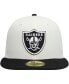 Фото #3 товара Men's Cream and Black Las Vegas Raiders Chrome Collection 59FIFTY Fitted Hat