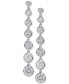 ფოტო #1 პროდუქტის Silver-Tone Graduated Cubic Zirconia Linear Drop Earrings, Created for Macy's