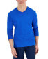 Фото #1 товара Men's V-Neck Long Sleeve T-Shirt, Created for Macy's