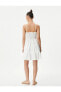 V Yaka Beyaz Mini Kadın Elbise 4SAL80049IW