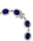 ფოტო #3 პროდუქტის EFFY® Lab Grown Sapphire (19 ct. t.w.) & Lab Grown Diamond (4-3/8 ct. t.w.) Halo Link Bracelet in 14k White Gold