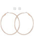 Фото #4 товара Gold-Tone 2-Pc. Set Cubic Zirconia Stud & Hoop Earrings