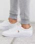 Фото #2 товара Polo Ralph Lauren sayer canvas trainer with multi polo player in white