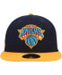 ფოტო #3 პროდუქტის Men's Navy, Gold New York Knicks Midnight 59FIFTY Fitted Hat