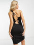 Фото #2 товара Weekday Y2K gathered one shoulder backless mini dress in black