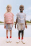 Striped bermuda shorts with pockets