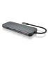 ICY BOX Mobile DockingStation with Triple Video Output - Wired - USB 3.2 Gen 1 (3.1 Gen 1) Type-C - 100 W - Black - Grey - 7680 x 4320 pixels - 1 pc(s)