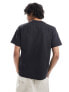 Dr Denim unisex Trooper relaxed fit t-shirt with 'world traveller' front graphic print in off black traveller