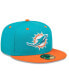 Фото #3 товара Men's Aqua, Orange Miami Dolphins Flipside 59FIFTY Fitted Hat