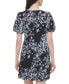 Фото #2 товара Women's Floral-Print Puff-Sleeve Lace Sheath Dress