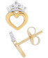ფოტო #2 პროდუქტის Children's Tiara Heart Stud Earrings in 14k Gold