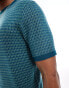 Фото #7 товара Threadbare knitted geo print t-shirt in blue & ecru