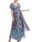 Фото #1 товара Maternity Faux Wrap Chiffon Maxi Dress