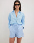 Фото #1 товара NA-KD linen shorts in blue