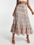Фото #2 товара French Connection tiered midi skirt in boho paisley