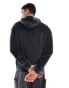 Фото #3 товара ASOS DESIGN oversized velour hoodie in dark grey with contrast seam detail