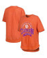 Фото #1 товара Women's Heather Orange Distressed Clemson Tigers Vintage-Like Wash Poncho Captain T-shirt
