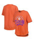 ფოტო #1 პროდუქტის Women's Heather Orange Distressed Clemson Tigers Vintage-Like Wash Poncho Captain T-shirt