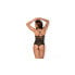 838-TED-1 Bodysuit with Open Crotch Black