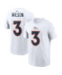 Men's Russell Wilson White Denver Broncos Player Name & Number T-shirt