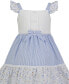Фото #3 товара Little & Toddler Girls Seersucker Eyelet Tiered A-Line Dress