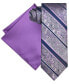 Фото #1 товара Men's Paisley Stripe Tie & Solid Pocket Square Set