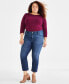 Фото #1 товара Plus Size Mid-Rise Girlfriend Jeans, Created for Macy's