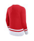 Men's Red Detroit Red Wings Back Pass Lace-Up Long Sleeve T-shirt