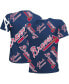 Big Boys and Girls Navy Atlanta Braves Allover Team T-shirt