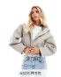 Фото #1 товара ASOS DESIGN Petite formal cropped jacket with hood in oatmeal