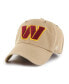 ფოტო #1 პროდუქტის Men's Khaki Washington Commanders Overton Clean Up Adjustable Hat