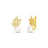 Beautiful gold-plated earrings with real pearls and zircons JL0827