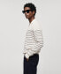 Men's Striped Polo-Style Sweater