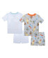 ფოტო #3 პროდუქტის Toddler Boys Short Pajama Set, 4 Pc