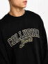 COLLUSION sweatshirt with varsity print in black