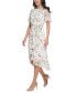 ფოტო #3 პროდუქტის Petite Printed Flutter-Sleeve Faux-Wrap Chiffon Dress