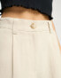 ASOS DESIGN Petite – Dad-Shorts in Steinbeige mit Leinenanteil Серый, 36 - фото #4