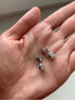 Фото #4 товара Серебряные двойные серьги с кристаллами AGUP1172