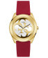 Фото #1 товара Часы и аксессуары Guess Женские наручные часы с красным силиконовым ремешком 40 мм