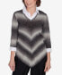 Фото #1 товара Petite Classics Chevron Ombre Woven Sweater