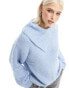 ASOS DESIGN jumper with off centre collar detail in blue