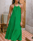 Women's Emerald Green Backless Maxi Beach Dress Зеленый, Large - фото #4