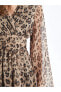 Фото #4 товара LCW Vision Kruvaze Yaka Desenli Uzun Kollu Kadın Elbise Elbise