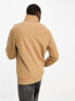 Фото #3 товара GANT shield logo half zip sweatshirt in khaki tan