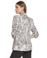 ფოტო #2 პროდუქტის Women's Printed Stretch Twill Long-Sleeve Blazer