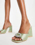 Be Mine Mercyy mules with embellishment in sage green