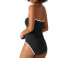 Фото #2 товара Tommy Bahama Island Cays Cabana Strapless One-Piece Swimsuit in Black Size 6